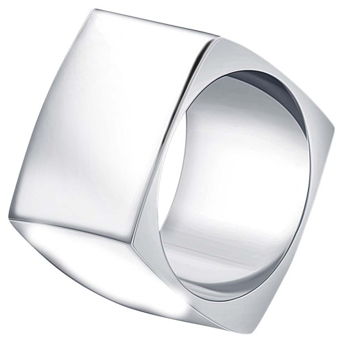 Bague QUADRO Silver Jonc plein Carré Argent Rhodium