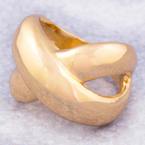 Bague SIMPLY Gold Jonc ajouré Croisé Doré Rhodium