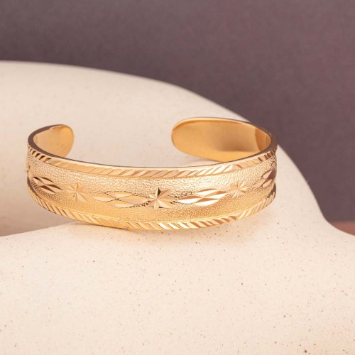 Bracelet MADELI Gold Manchette flexible rigide Médiéval Doré Laiton doré à l'or fin