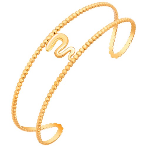 Bracelet COBRI Gold Manchette flexible rigide Serpent Doré Acier inoxydable doré à l'or fin