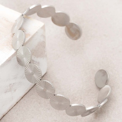 Bracelet MAERANE Argent Acier inoxydable symbole solaire