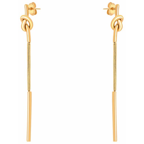 Boucles d'oreilles MARINERO Gold Pendantes longues Nœud Doré Laiton doré à l'or fin