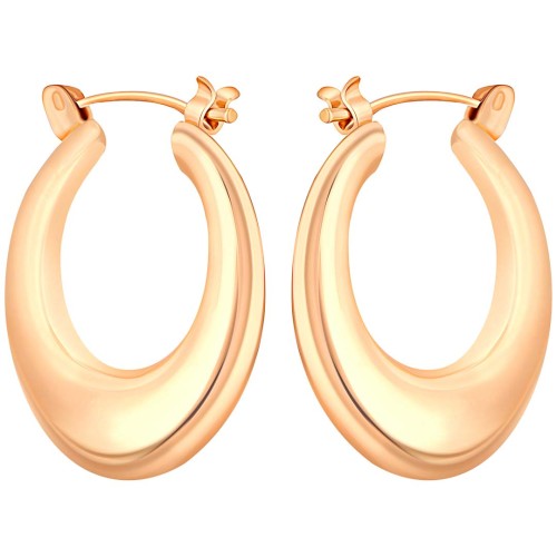 Boucles d'oreilles EOBAL Gold Créoles disques Bombé Doré à l'or fin