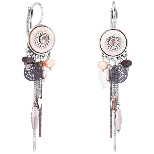 Boucles d'oreilles AUSTIN White Silver Argent et Blanc Rhodium Cristal