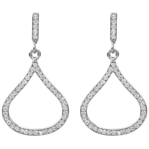 Boucles d'oreilles LINDA Argent Rhodium Cristal