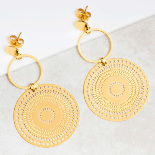 Boucles d'oreilles JORDA Gold Doré Acier inoxydable doré à l'or fin