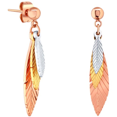 Boucles d'oreilles UMEO All Gold Argent Doré Rosé Acier inoxydable doré à l'or fin