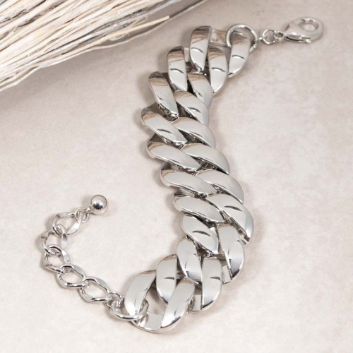 Bracelet GORMURA Silver Bracelet chaine souple Gourmette Argenté Rhodium