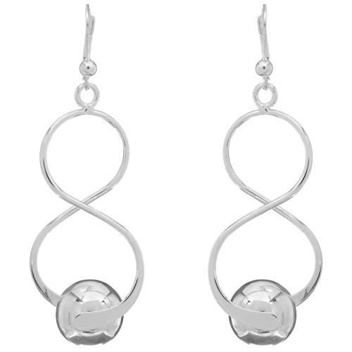 Boucles d'oreilles MINAS Silver Pendantes ajourées Balançoire à perle Argenté à l'argent fin