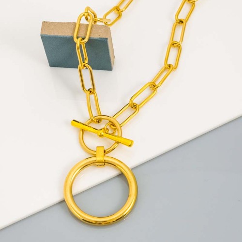 Collier THE CODE Gold Ras de cou pendentif chaine souple Contemporain Doré Acier inoxydable doré à l'or fin