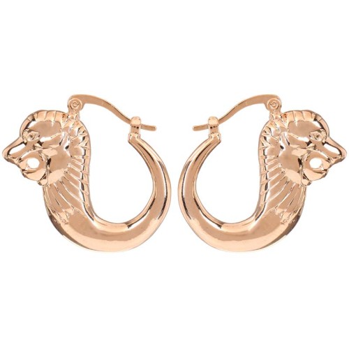 Boucles d'oreilles LIONESS Gold Créoles disques Lion Doré Laiton doré à l'or fin