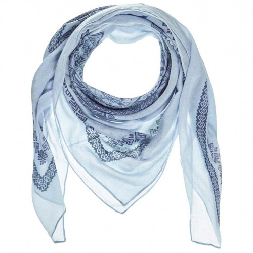 Foulard YOUNG YEARS Sky Blue grand carré imprimé comme un bandana Bleu et Bleu Ciel viscose et coton Imprimé sur l'ensemble