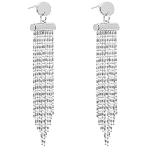 Boucles d'oreilles CELENA Silver Pendantes à pendentif Frange Argenté Rhodium