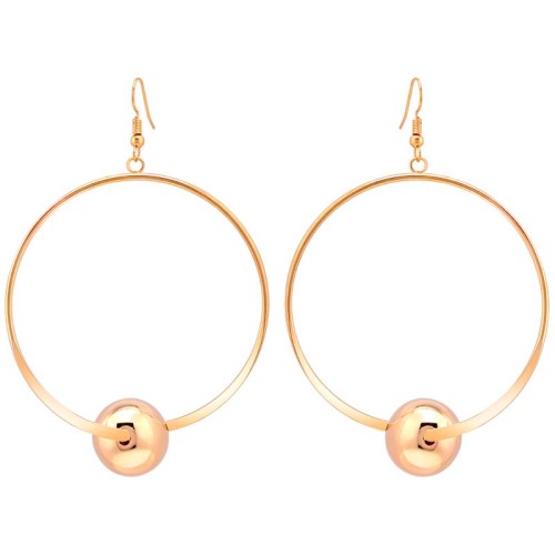 Boucles d'oreilles ODELIE Gold Pendantes ajourées Balançoire à perle Doré à l'or fin