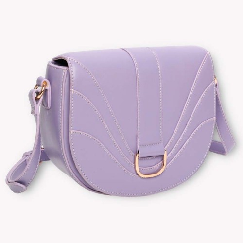 Maroquinerie LISE Mauve Silver Sac bandoulière Classique chic Argenté et Parme lila Cuir synthétique Laiton argenté