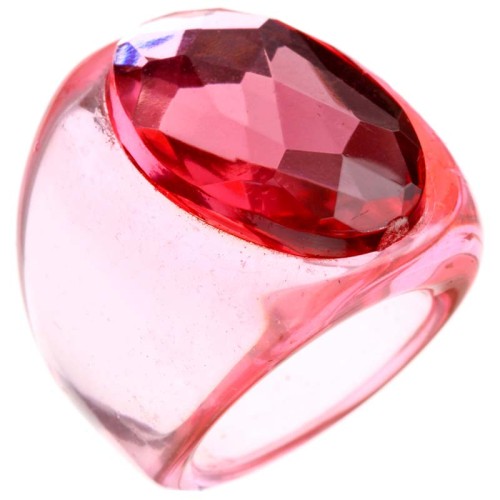 Bague CRISTAROCA Rose Cabochon pavé Contemporain Rose Résines Cristal