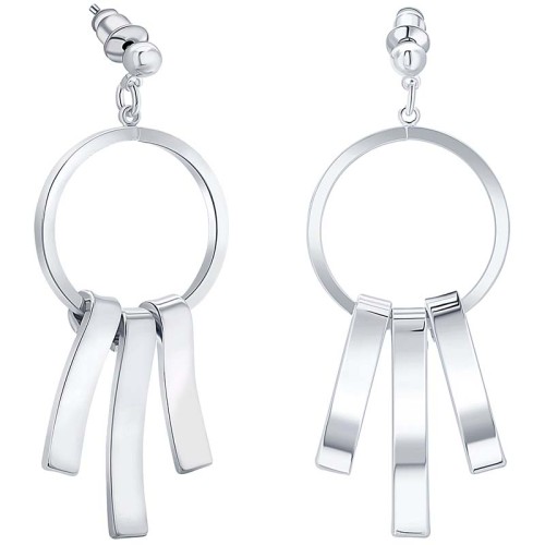 Boucles d'oreilles SOCLANE Silver Pendantes ajourées Contemporain Argent Laiton argenté à l'argent fin