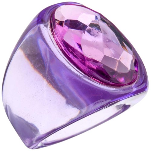 Bague CRISTAROCA Purple Cabochon pavé Contemporain Violet et Violet Résines Cristal