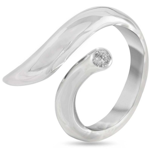 Bague LIANE CRYSTAL Silver Jonc ajouré enroulé Argenté Rhodium Cristal