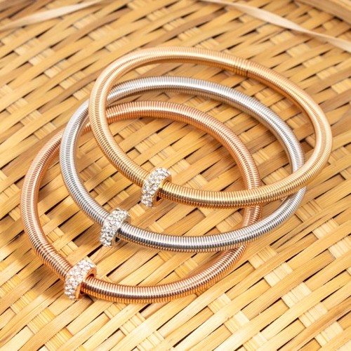 Bracelet SOLISTA All Gold Jeu de 3 bracelets Trois ors Argenté Doré Rosé Rhodium Cristal