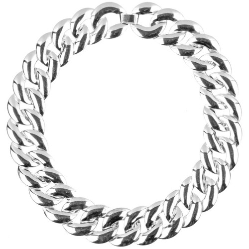 Collier GORMETRA Silver Ras de cou chaine souple Maille gourmette Argenté Laiton argenté à l'argent fin