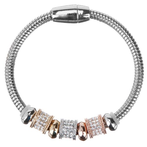 Bracelet SICILIA All Gold Bracelet chaine souple Trois ors Argenté Doré Rosé Rhodium Cristal