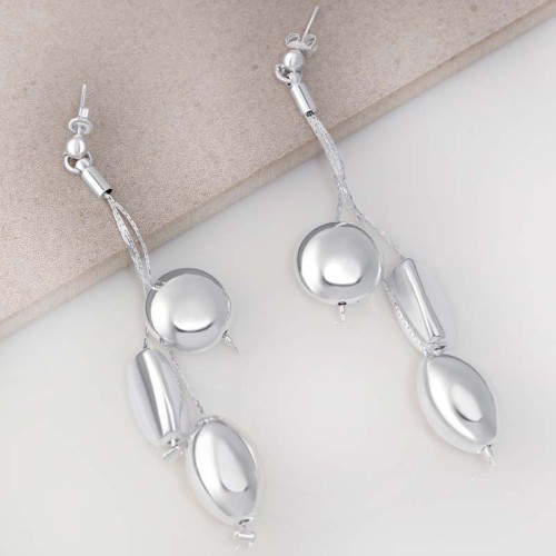 Boucles d'oreilles GEONE Silver Pendantes à pendentifs Contemporain Argenté à l'argent fin