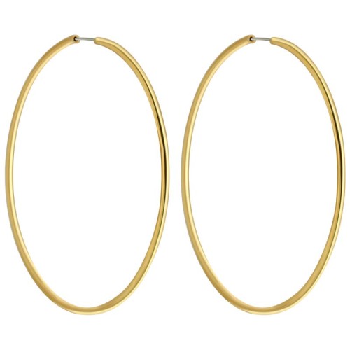 Boucles d'oreilles LOLANE Gold Créoles tubes brillant Doré Laiton doré à l'or fin