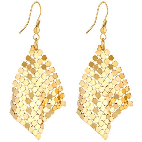 Boucles d'oreilles LYDIA Gold Pendantes longues Seventies Doré Laiton doré à l'or fin