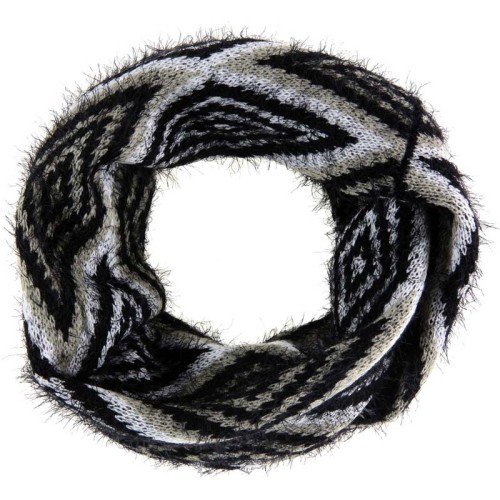 Foulard NAVAOS Black & White tube en maille à motif Ethnique amérindien Blanc et Noir Viscose Imprimé sur l'ensemble