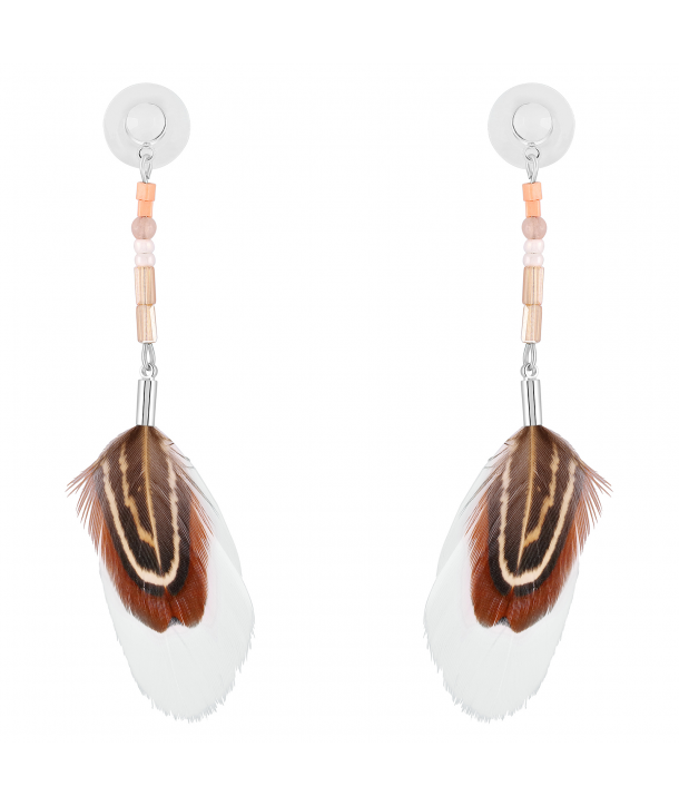 BOUCLES D'OREILLES - PLUMEA BLANCO