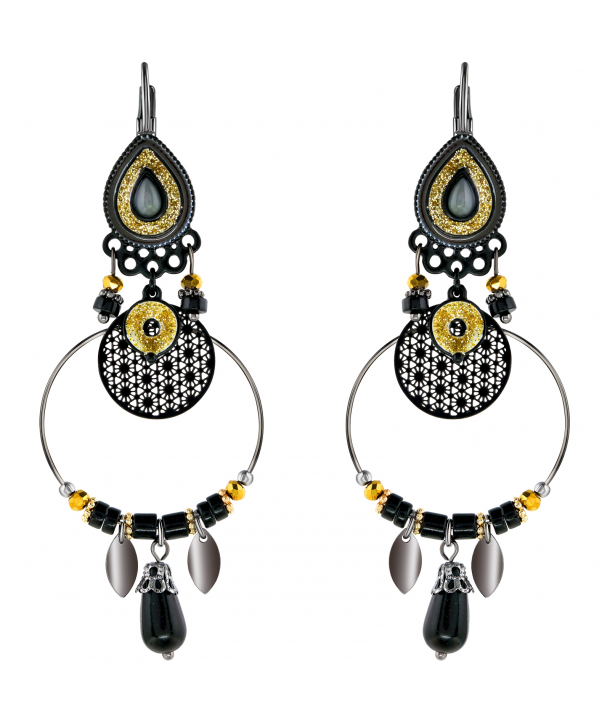 BOUCLES D'OREILLES - STILTOS NOCHE DORADA