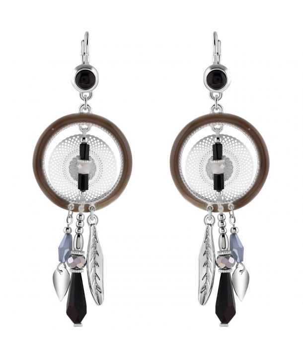 BOUCLES D'OREILLES - TAMBORIL SILVER NOCHE