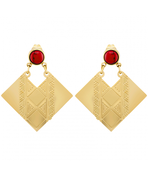 BOUCLES D'OREILLES - ALTIPLANO DORADA ROJA