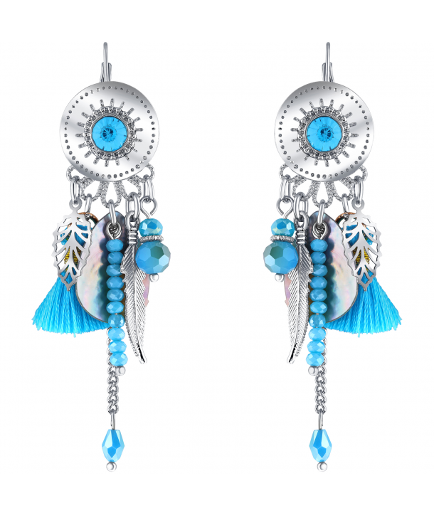 BOUCLES D'OREILLES - DIEGO NUEVO SILVER LIGHT BLUE