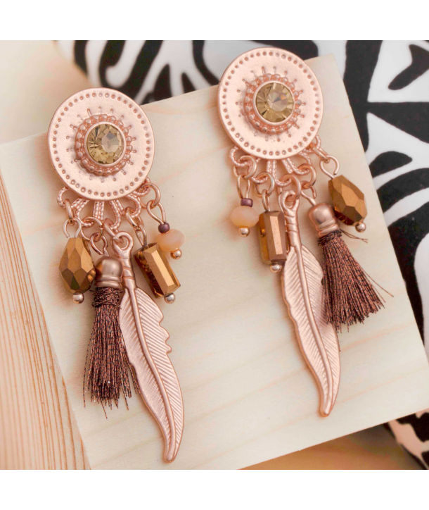 BOUCLES D'OREILLES - DIEGO COPPER PINK GOLD