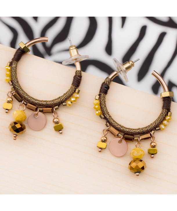 BOUCLES D'OREILLES - AROLANE MOSTAZA PINK GOLD